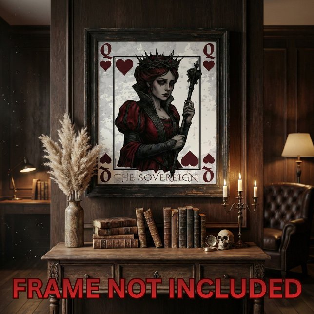 Poster Melancholy Queen of Hearts Gothic Dark Fantasy (Criador carregado)