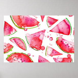 Poster Melancia em Aquarela 1