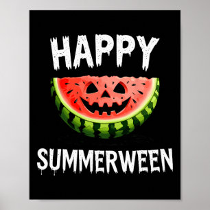 Poster Melancia Jack O Lanterna Verão Halloween Happy S