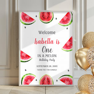 Poster Melancia Um Em Um Sinal De Boas-Vindas Do Melon Po