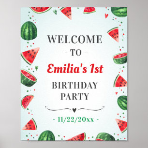 Poster Melancia uma em uma boa vinda da festa de