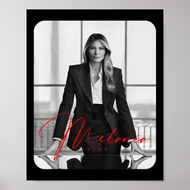 Poster Melania Trump 2025 Foto de Inauguração de Primeira (Frente)