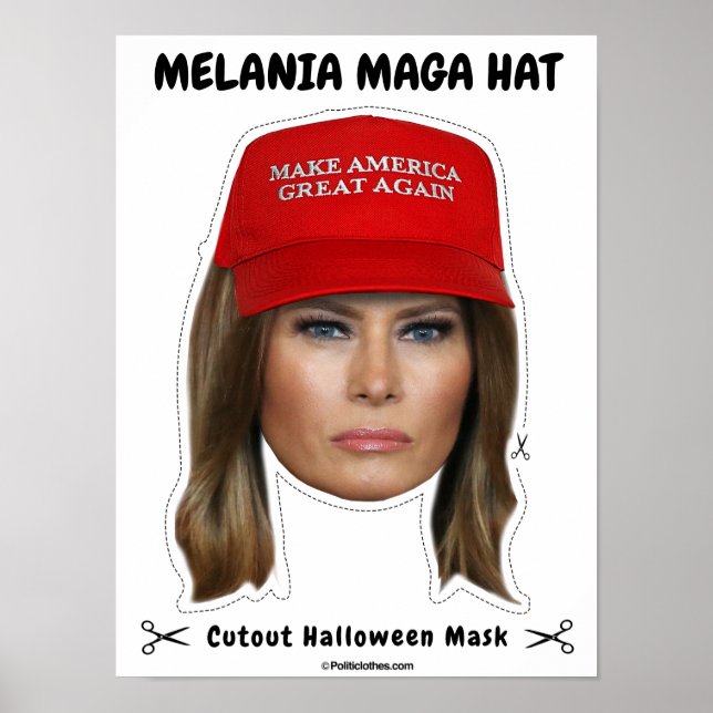 Poster Melania Trump MAGA Hat Halloween Mask (Frente)