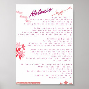 Poster "Melanie" - Nome Poema