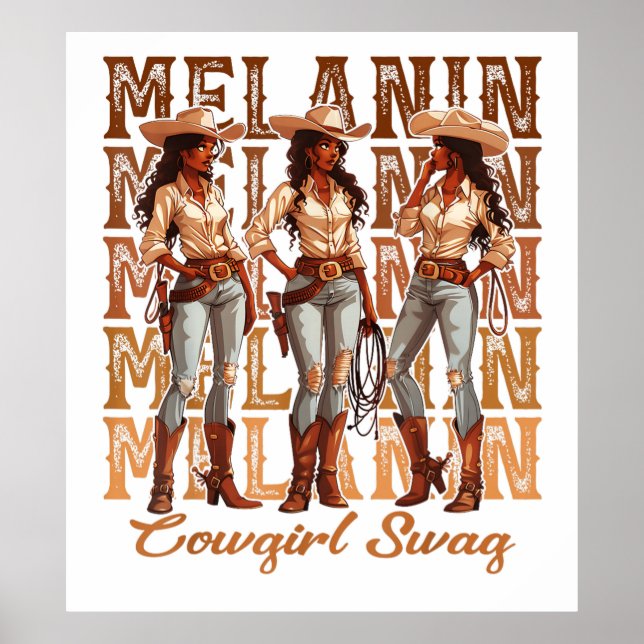 Poster Melanin Cowgirl Swag (Frente)