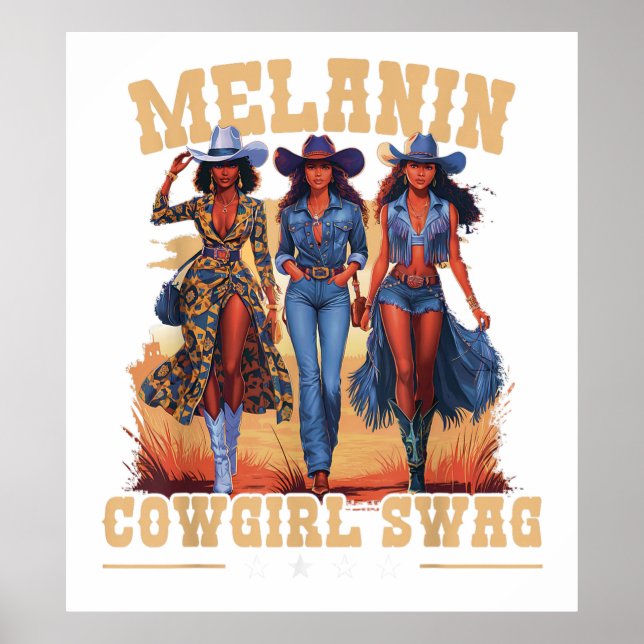 Poster Melanin Cowgirl Swag (Frente)
