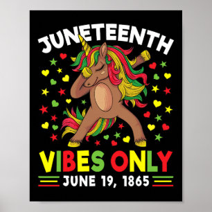 Poster Melanina Afro-Americana Unicorn Juneteenésimo Vibe