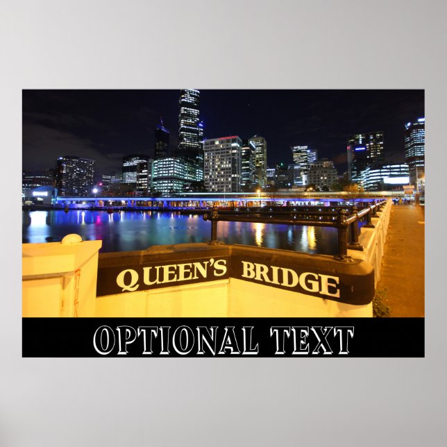 Póster Melbourne CBD Queens Bridge Lights (Frente)