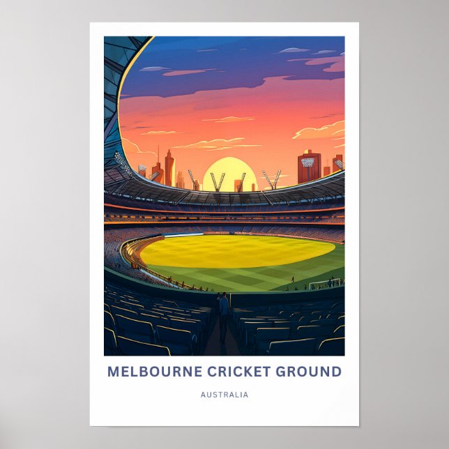 Poster Melbourne Cricket Ground Austrália Viagem Impressã (Frente)