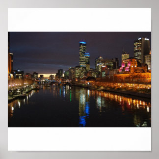Póster Melbourne Evening Skyline