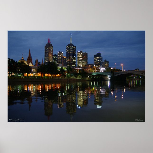 Poster Melbourne Skyline (Frente)
