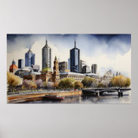 Melbourne watercolor art