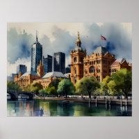 Melbourne watercolor art
