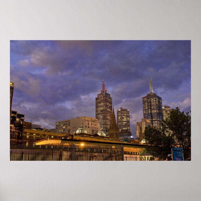 Póster Melbuorne Skyline (Frente)