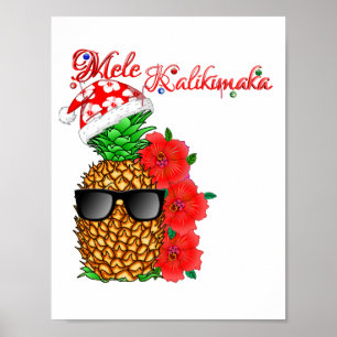 Póster Mele Kalikimaka Abacaxi de Natal