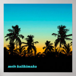 Poster Mele Kalikimaka Havaiano Artístico de Natal