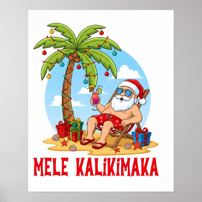 Poster Mele Kalikimaka Natal Christmas (Frente)