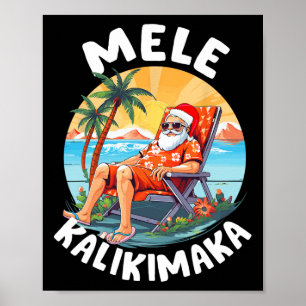 Poster Mele Kalikimaka Natal Havaiano No Havaí Sunba