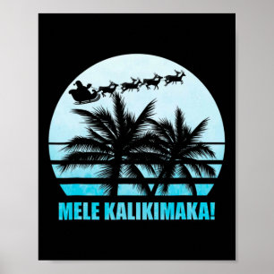 Poster Mele Kalikimaka Retro Havaiana Família Natal Va