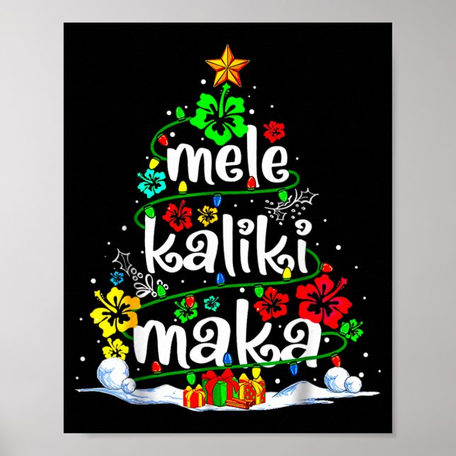 Poster Mele Kalikimaka Trocal Christmas Hawaiian Santa Xm (Frente)