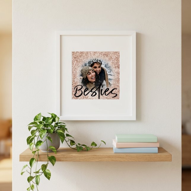 Poster Melhor Amiga Rosa Dourado Brilho Foto  (Criador carregado)