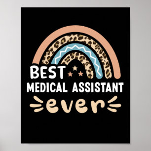 Poster Melhor Assistente Médico de Leopard Rainbow Gift M