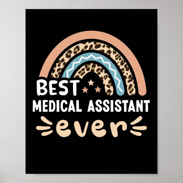 Poster Melhor Assistente Médico de Leopard Rainbow Gift M (Frente)