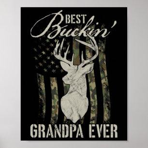 Poster Melhor Avô Caçador de Todos os Tempos Camuflagem C
