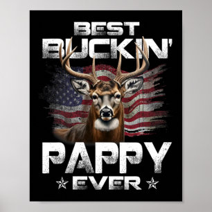 Poster Melhor Buckin' Pappy Ever A Bandeira Dos Eua Caça 