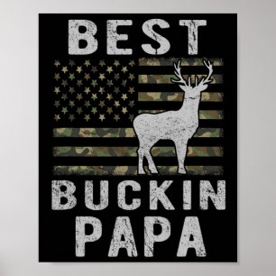 Poster Melhor Bucking Papa Camouflage Bandeira Americana 