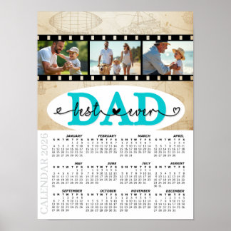 Poster Melhor Calendário de Fotos do Papai 2026, Vintage,