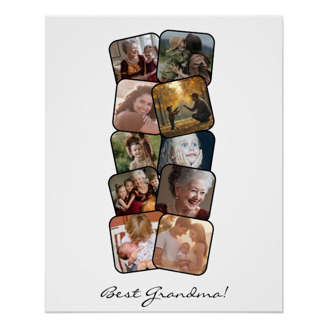 Póster Melhor Colagem de Fotos Avó 10 (Frente)