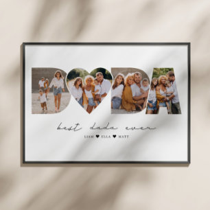 Poster Melhor Dada de 4 Colagem de Fotografias Primeiro D