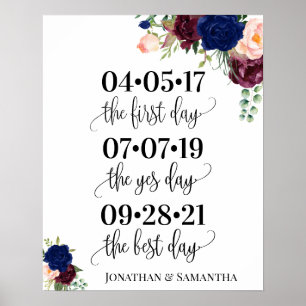 Poster Melhor dia de casamento, sim, sinal de marinho Bur