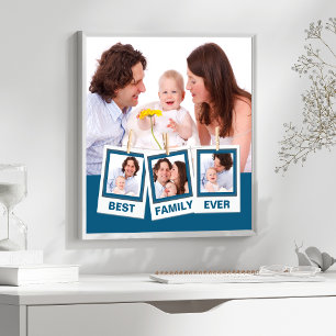 Poster Melhor Família de Todos os Tempos Colagem Azul Per