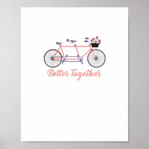 Poster Melhor Juntos Bicicleta Tandem Juntos Des Moderno