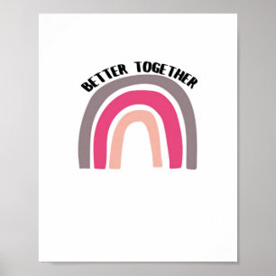 Poster Melhor Juntos Estética Alegre Arco-íris