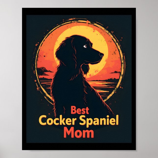 Poster Melhor Mãe de Cachorro - Camiseta Cocker Spaniel V (Frente)