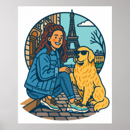Poster Melhor Mãe de Cachorro do Mundo em Paris