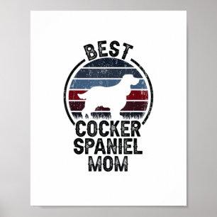 Poster Melhor Mãe de Cachorro - Espanhol de Cocker Vintag