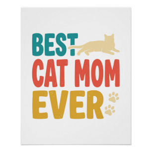 Póster Melhor Mãe de Gato de Todos os Tempos Design de Ga