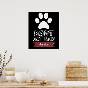 Poster melhor mãe de gato, mãe de mamãe personaliza o nom