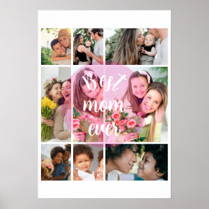 Poster Melhor Mãe do Mundo 9 Colagem de Fotos Personaliza