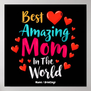 Poster Melhor Mãe Incrível Do Mundo Presente Perfeito Par