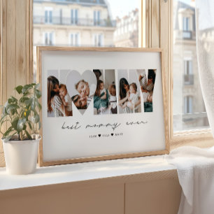 Poster Melhor Mamãe do Mundo Moderno Colagem de Fotos Dia
