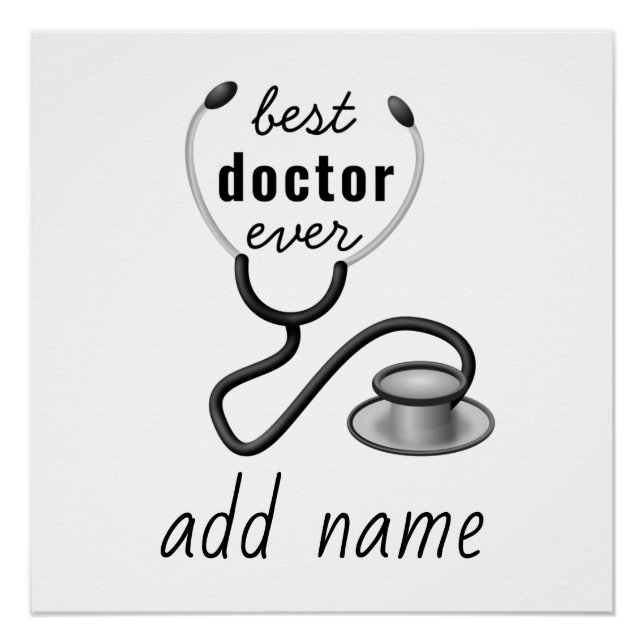 Póster Melhor Médico Personalizado Obrigado Médico (Frente)