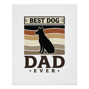 Póster Melhor Pai de Cachorro de Todos os Tempos Design d