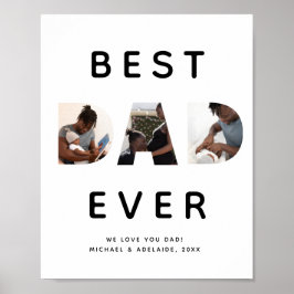 Poster Melhor Pai de Colagem de Fotografias do Dia de os