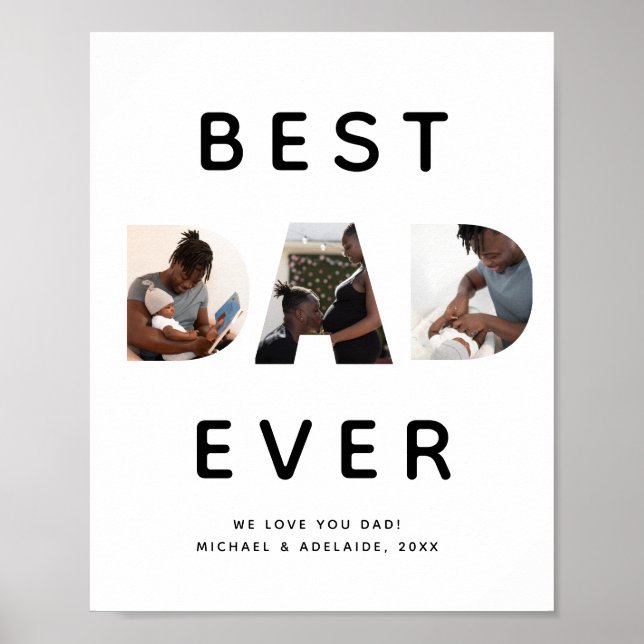 Poster Melhor Pai de Colagem de Fotografias do Dia de os  (Frente)