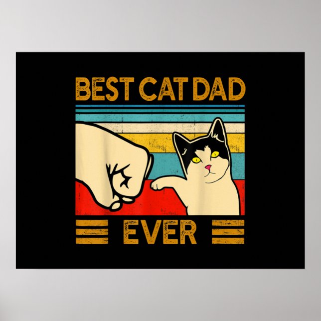 Poster Melhor Pai De Gato De Pai Engraçado (Frente)